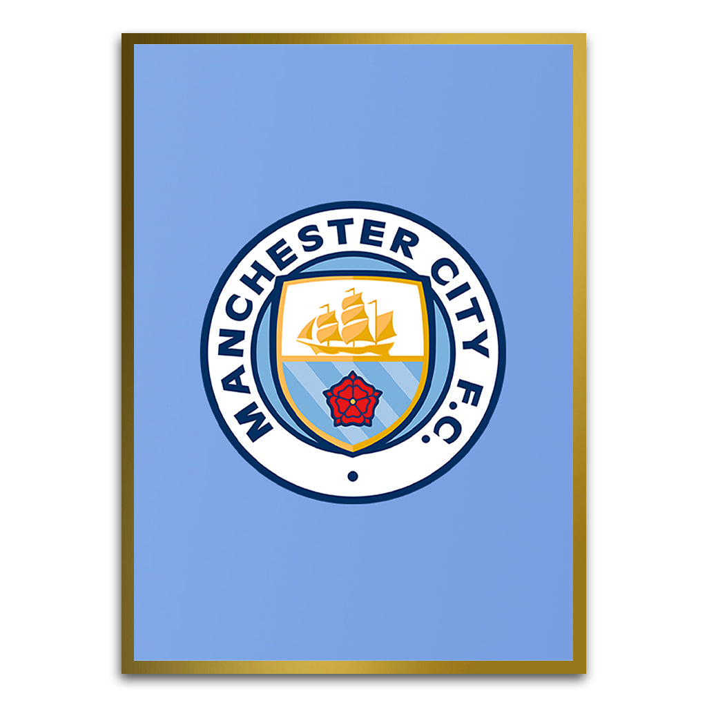 Manchester City Gold Printed frame acrylic canvas Frames