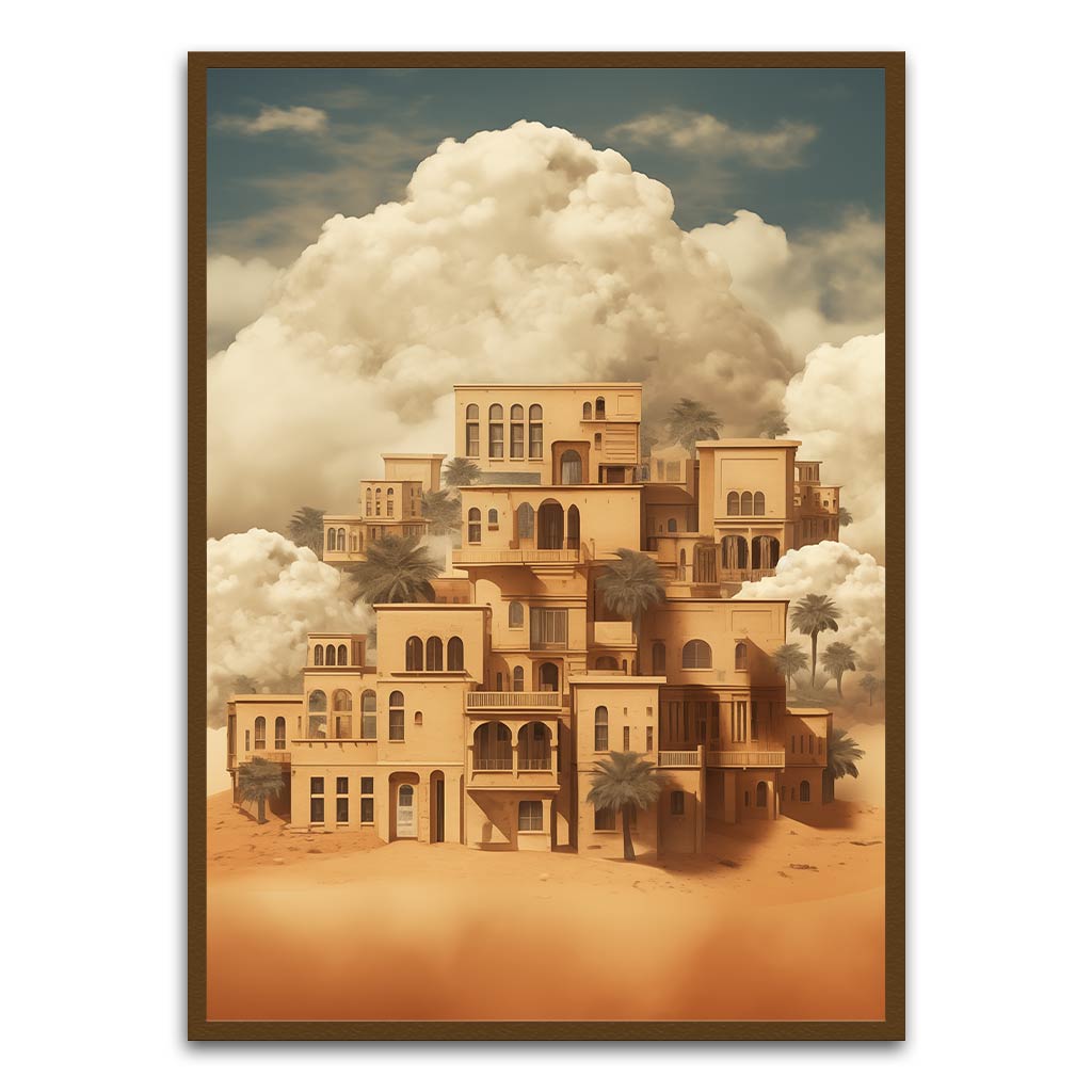 Desert Palace Brown Printed frame acrylic canvas Frames