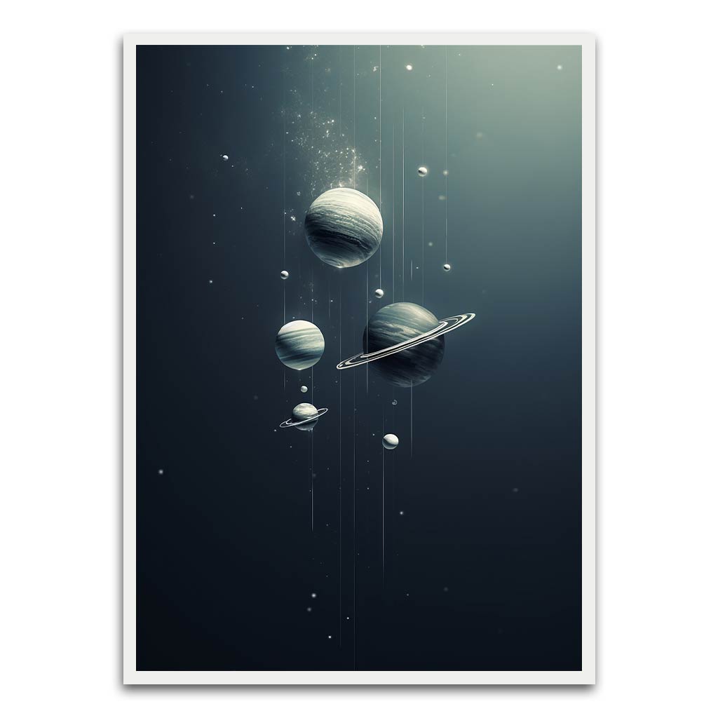 Planet White Printed frame acrylic canvas Frames