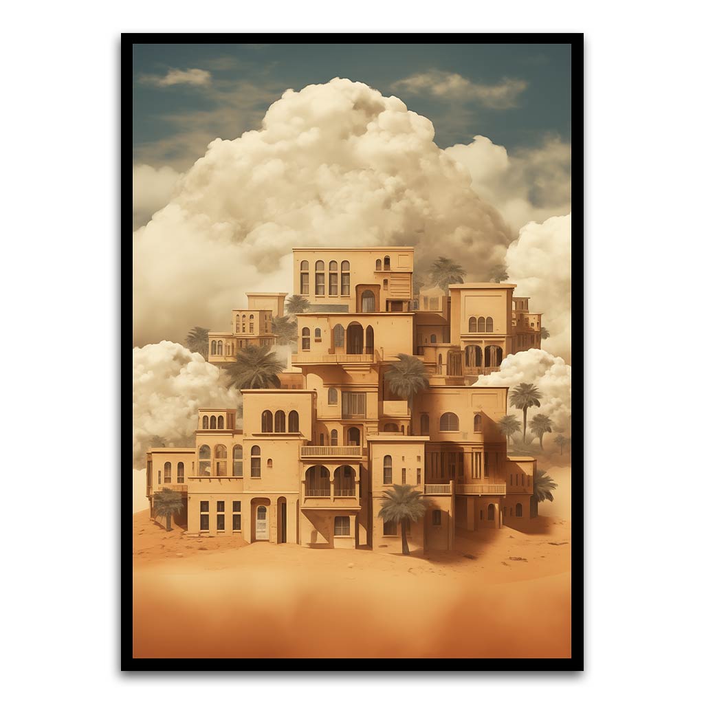 Desert Palace Black Printed frame acrylic canvas Frames