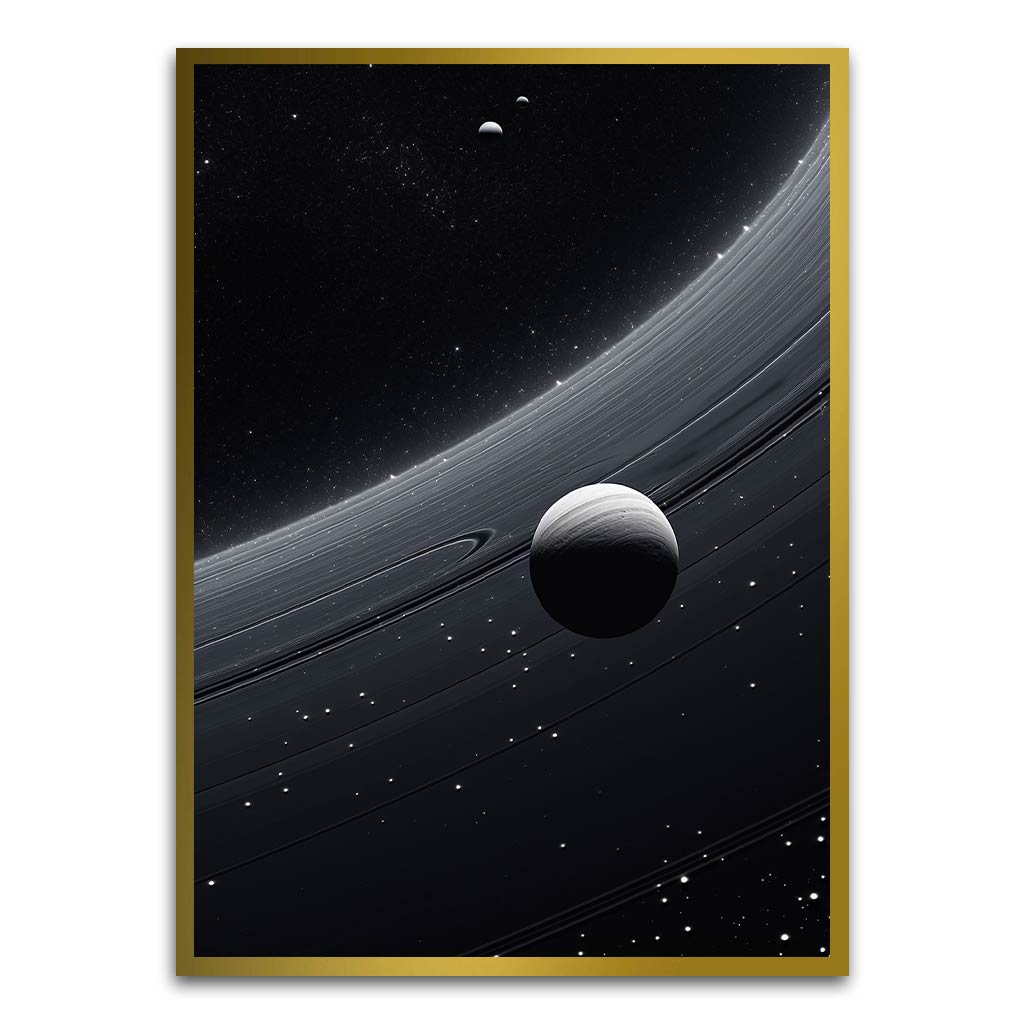 Dark Planet Gold Printed frame acrylic canvas Frames