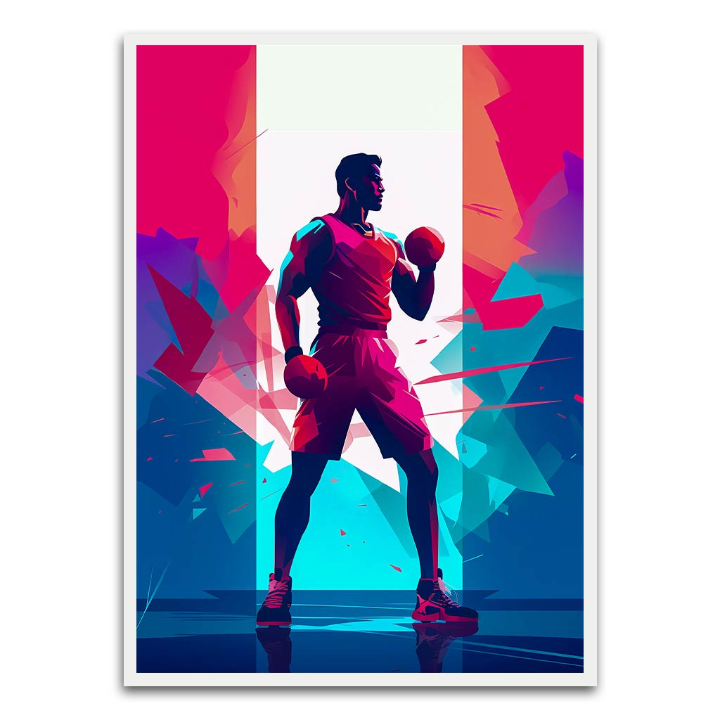 Boxing White Printed frame acrylic canvas Frames