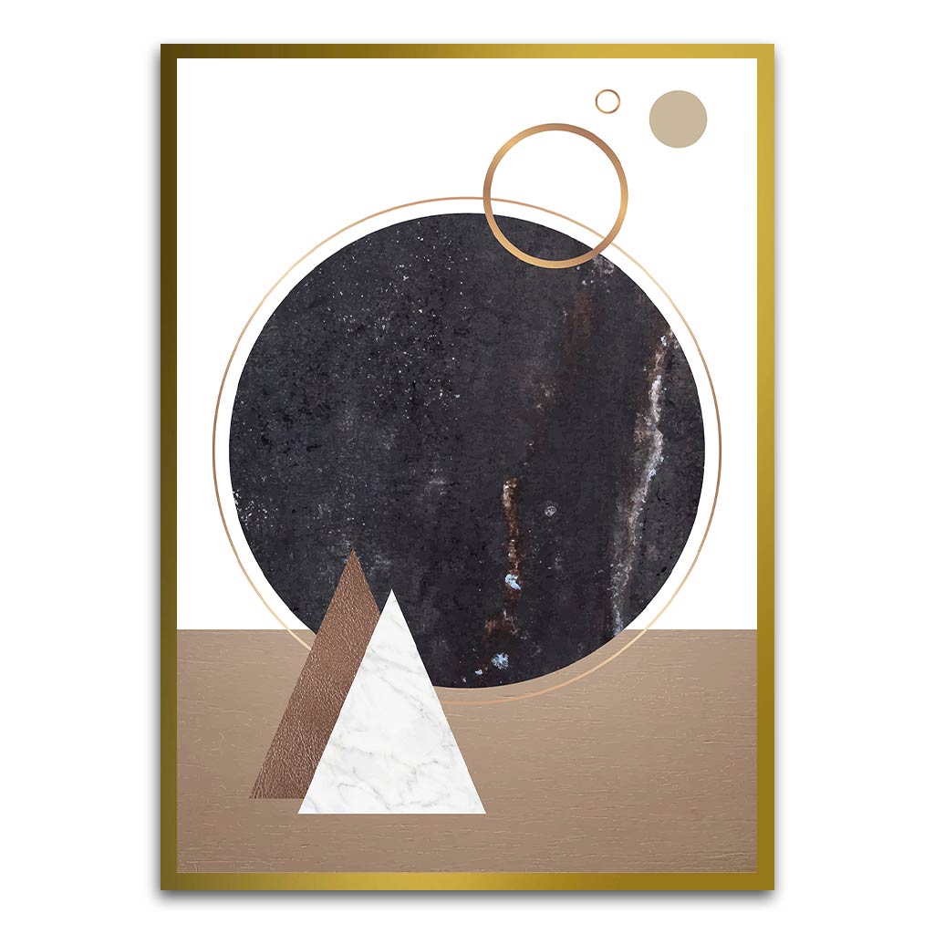 Black marble abstract art Gold Printed frame acrylic canvas Frames