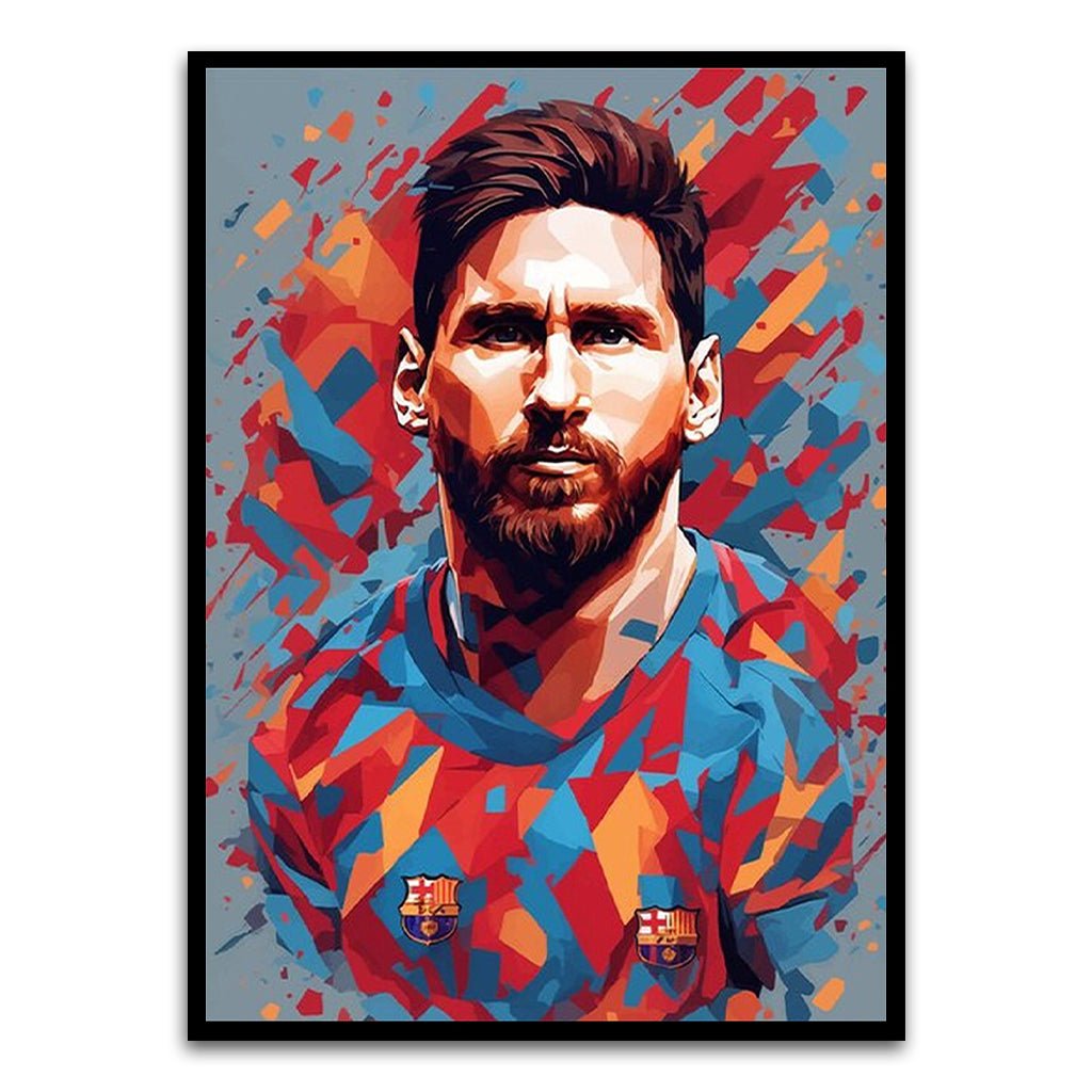 Messi poster Black Printed frame acrylic canvas Frames