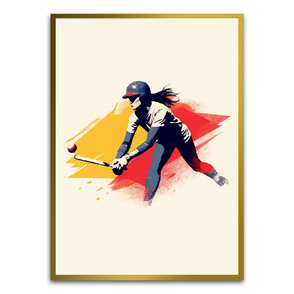 Base Ball Gold Printed frame acrylic canvas Frames