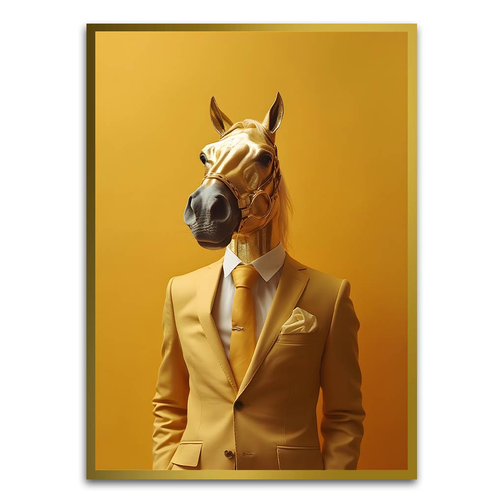 Modern Girraffe Gold Printed frame acrylic canvas Frames