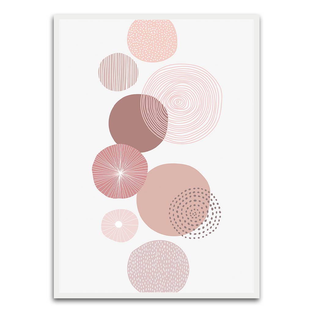 Pastel Pink Abstract White Printed frame acrylic canvas Frames