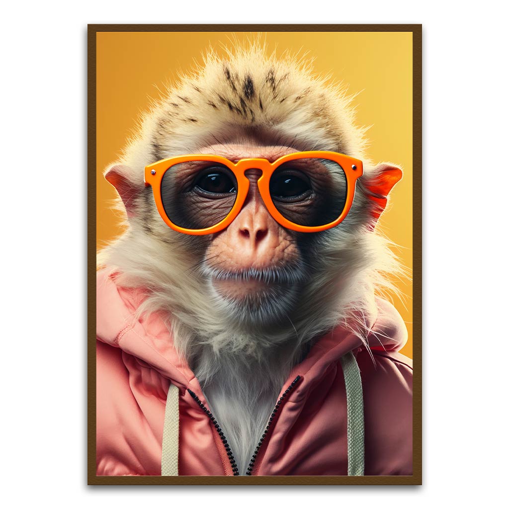 Funkey Monkey Brown Printed frame acrylic canvas Frames