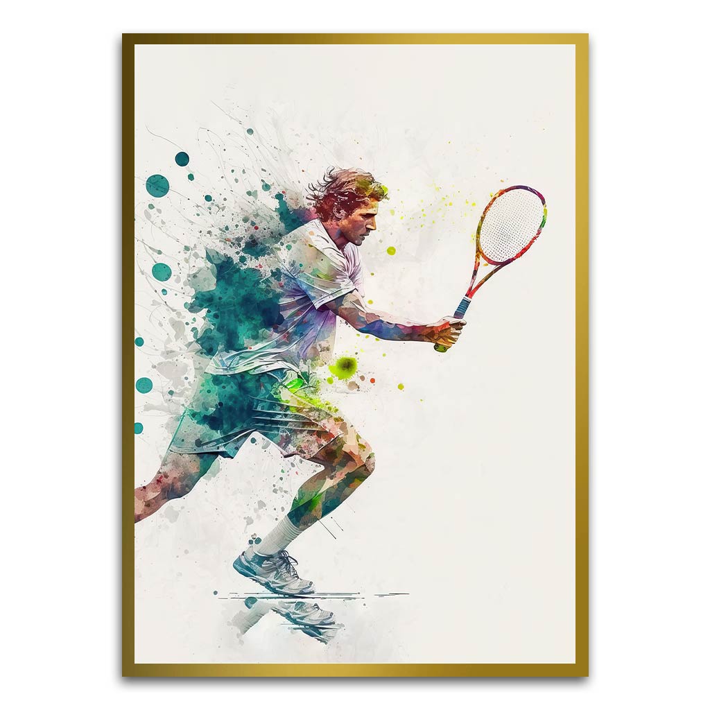 Badminton Art Gold Printed frame acrylic canvas Frames