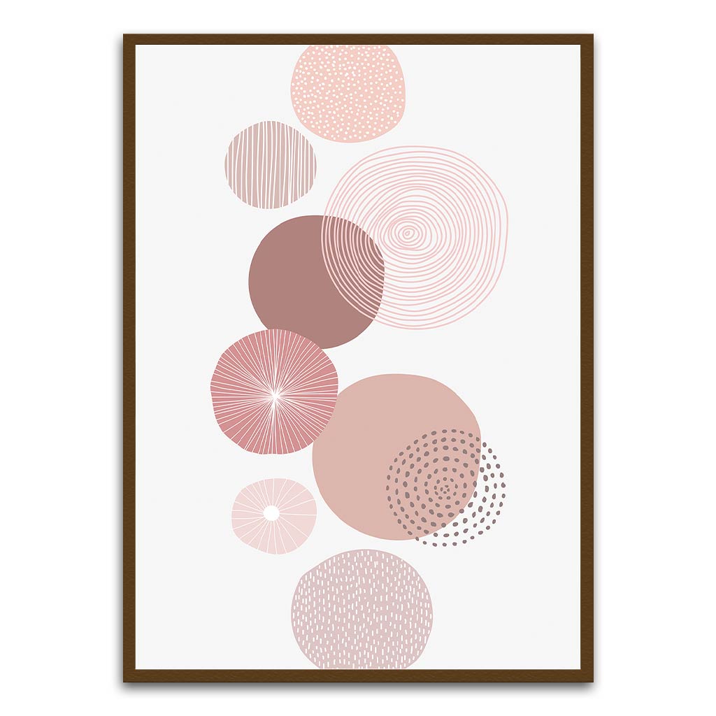 Pastel Pink Abstract Brown Printed frame acrylic canvas Frames