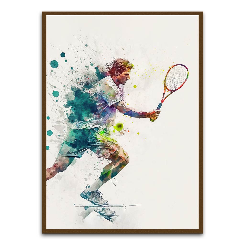 Badminton Art Brown Printed frame acrylic canvas Frames