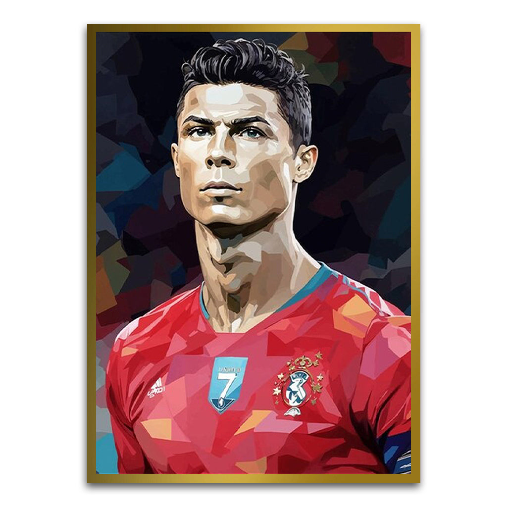 Ronaldo Gold Printed frame acrylic canvas Frames