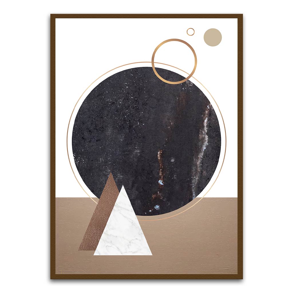 Black marble abstract art Brown Printed frame acrylic canvas Frames