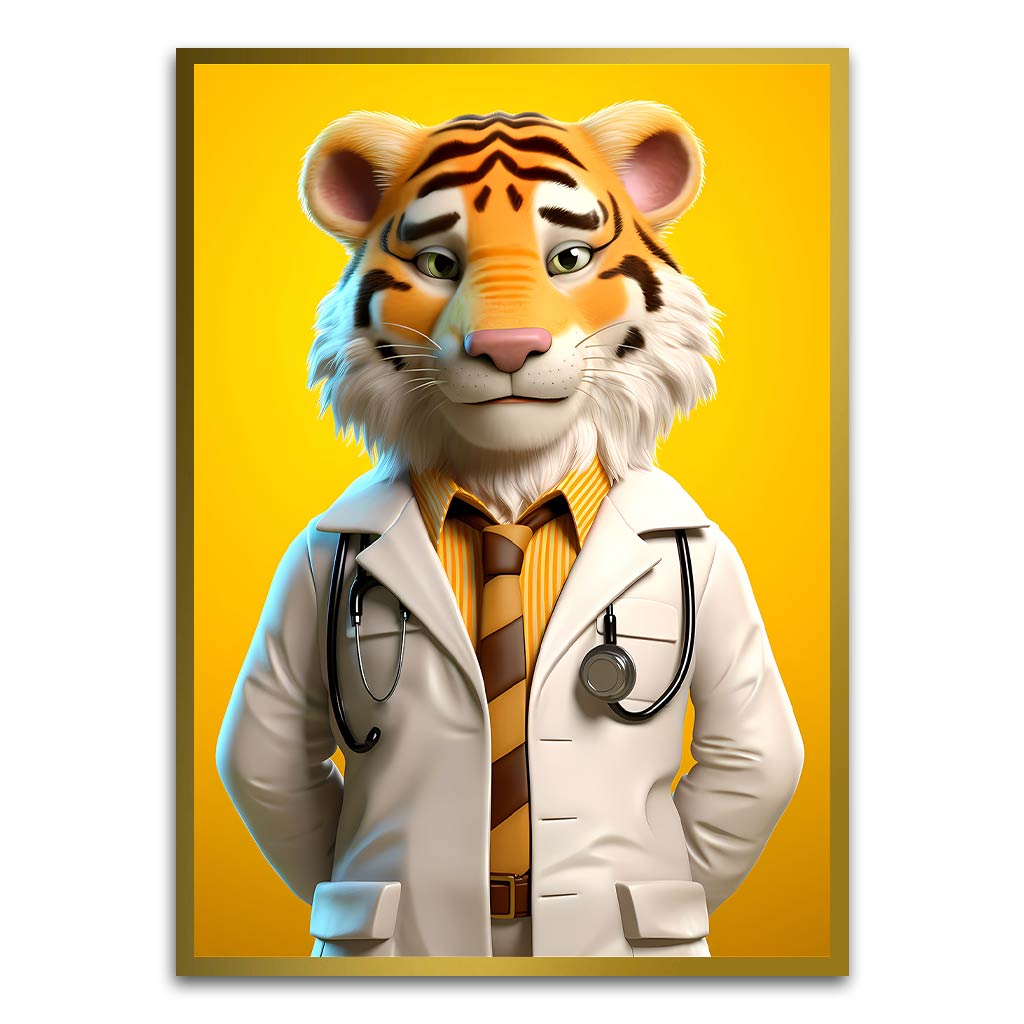 Doctor - Tiger Gold Printed frame acrylic canvas Frames