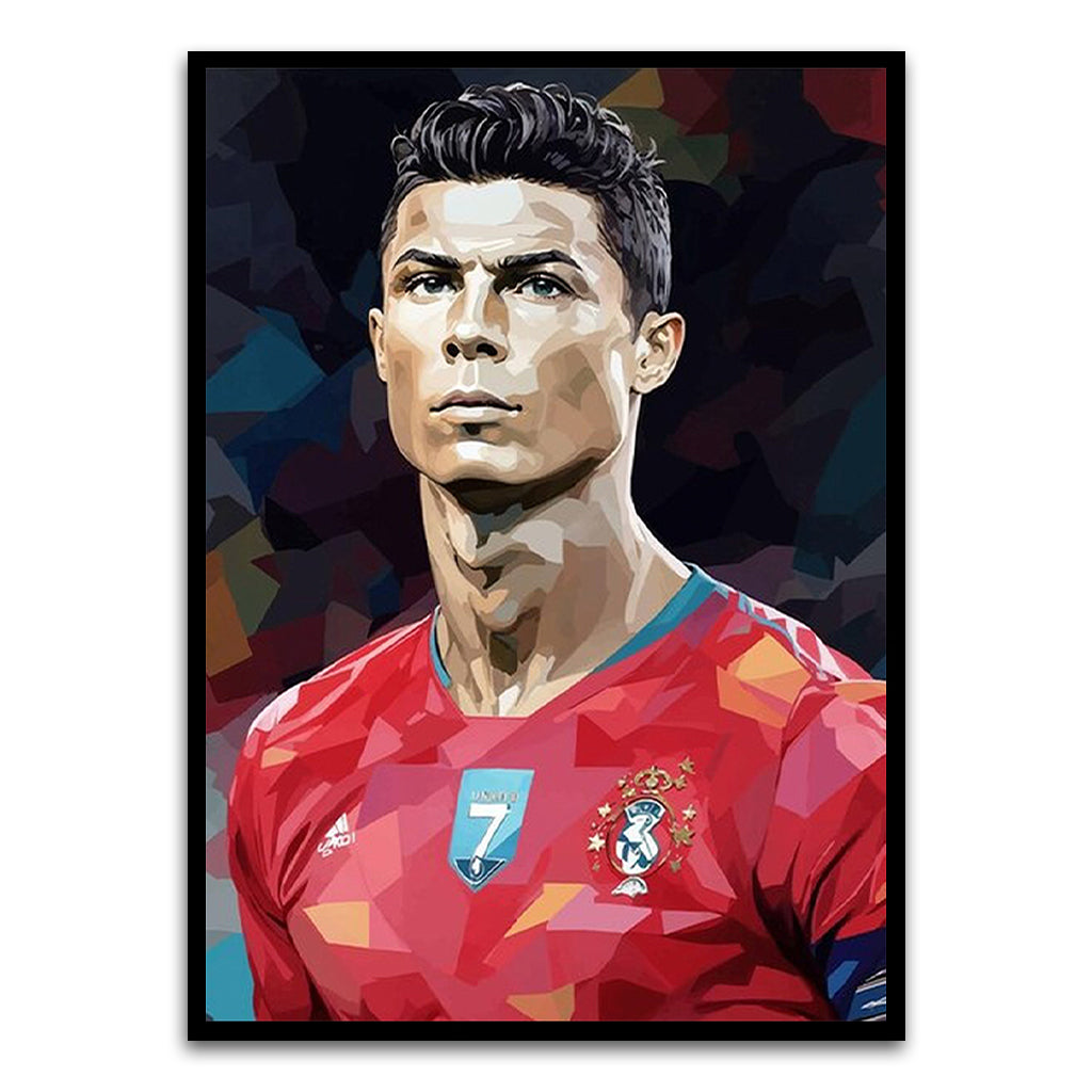 Ronaldo Black Printed frame acrylic canvas Frames