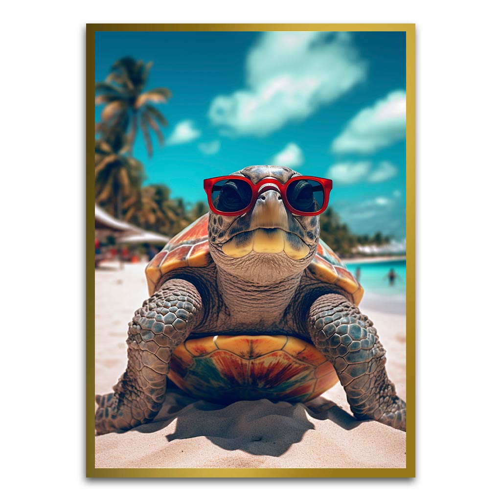 Tortoise Gold Printed frame acrylic canvas Frames