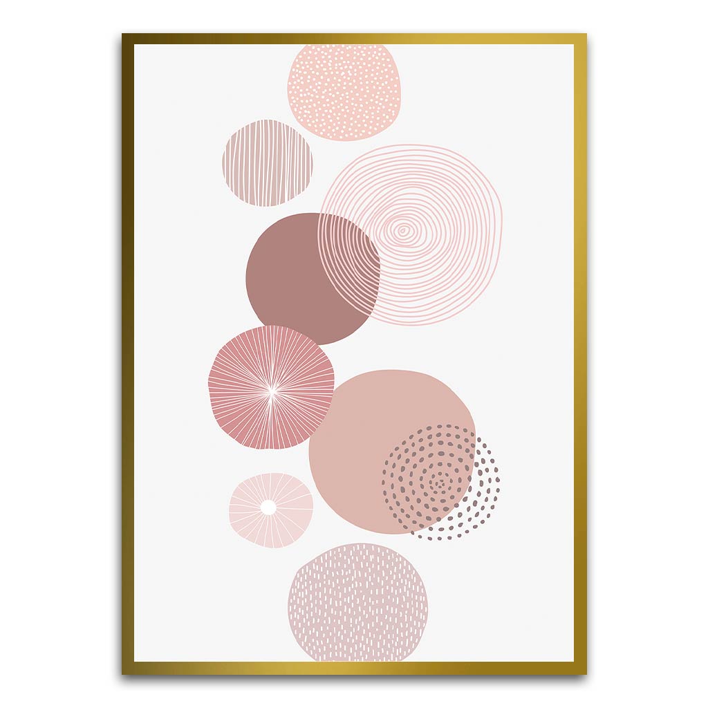 Pastel Pink Abstract Gold Printed frame acrylic canvas Frames