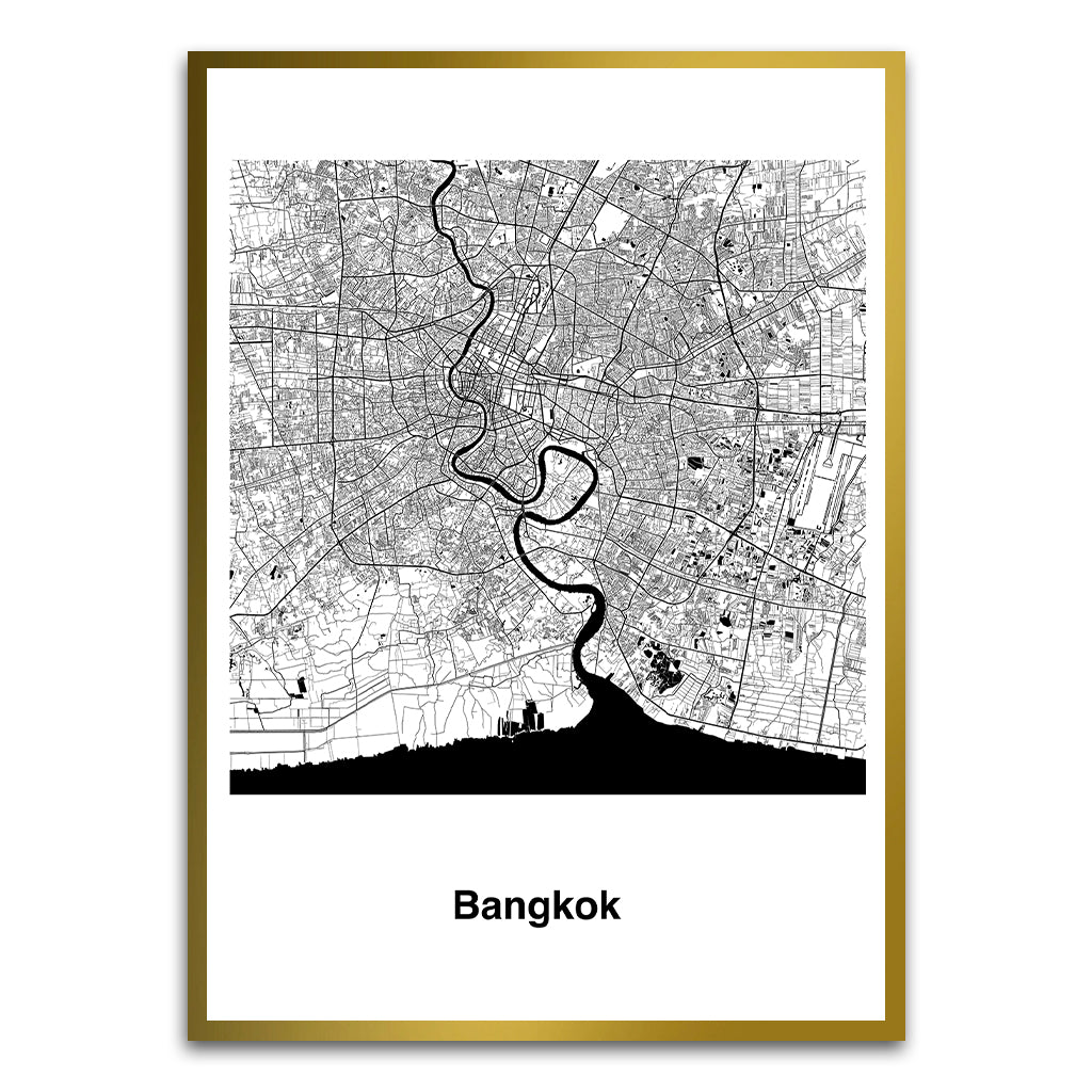 Bangkok Gold Printed frame acrylic canvas Frames