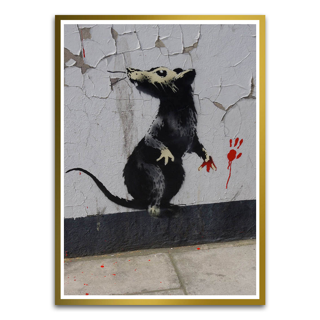 BANKSY ART 11 Gold Printed frame acrylic canvas Frames