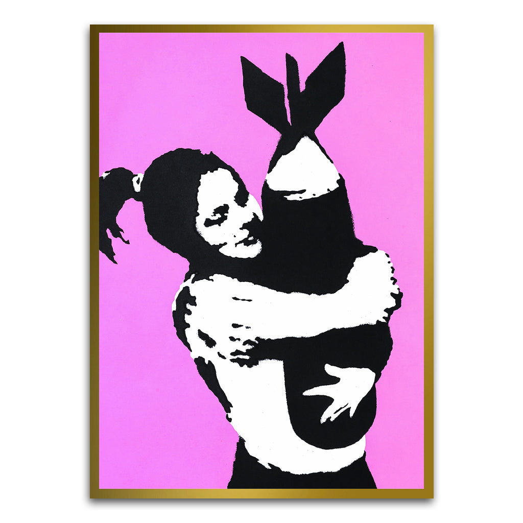 BANKSY ART 24 Gold Printed frame acrylic canvas Frames