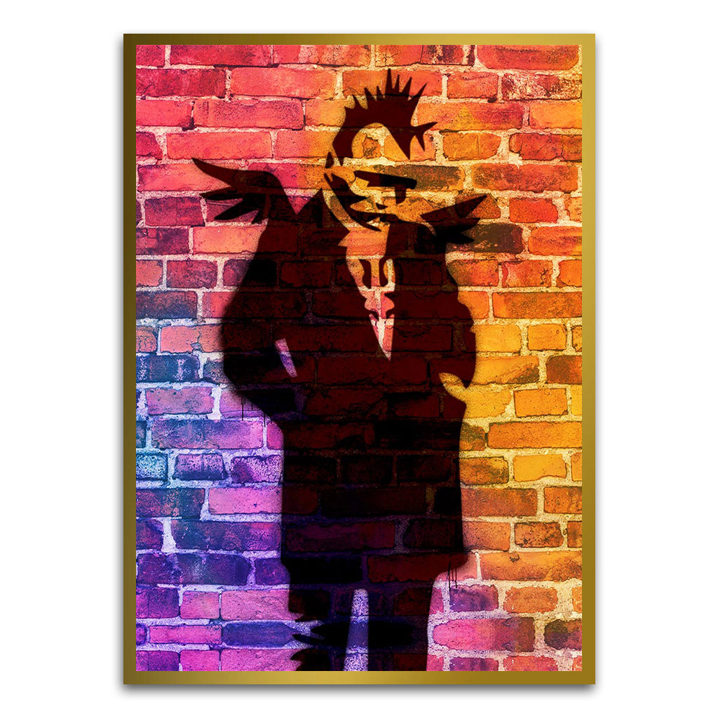 BANKSY ART 22 Gold Printed frame acrylic canvas Frames