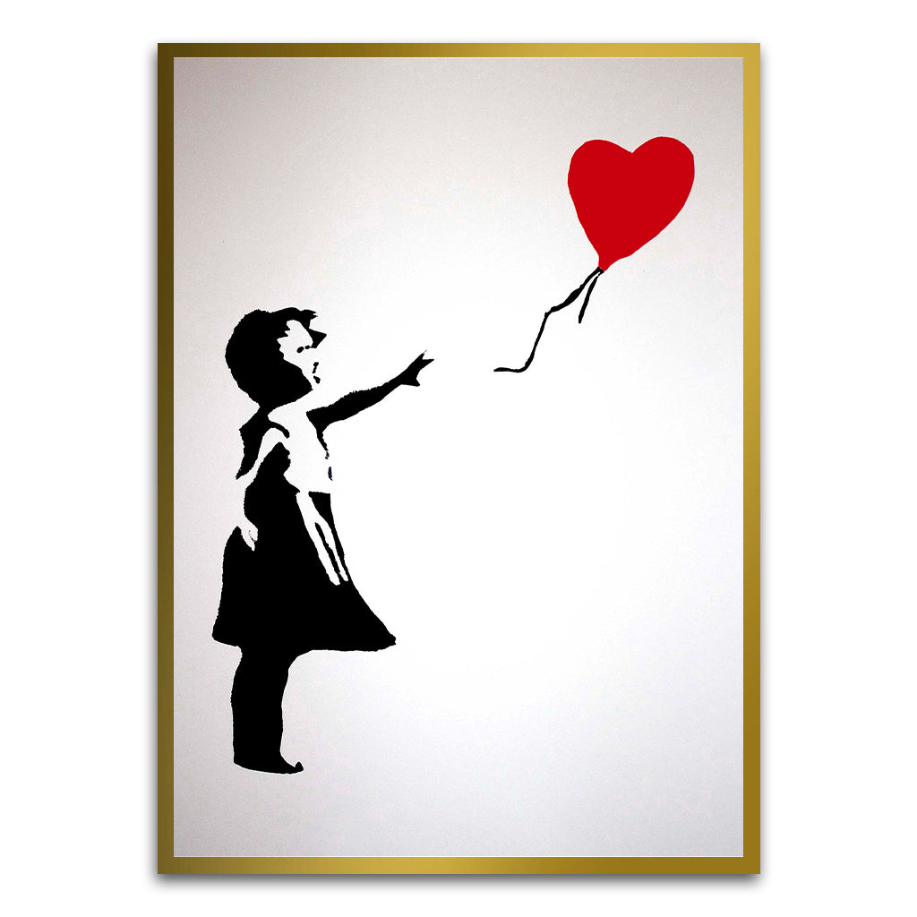 BANKSY ART 4 Gold Printed frame acrylic canvas Frames