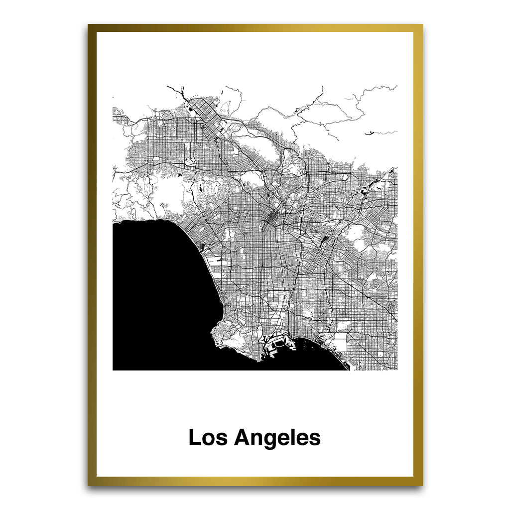 Los Angeles Gold Printed frame acrylic canvas Frames