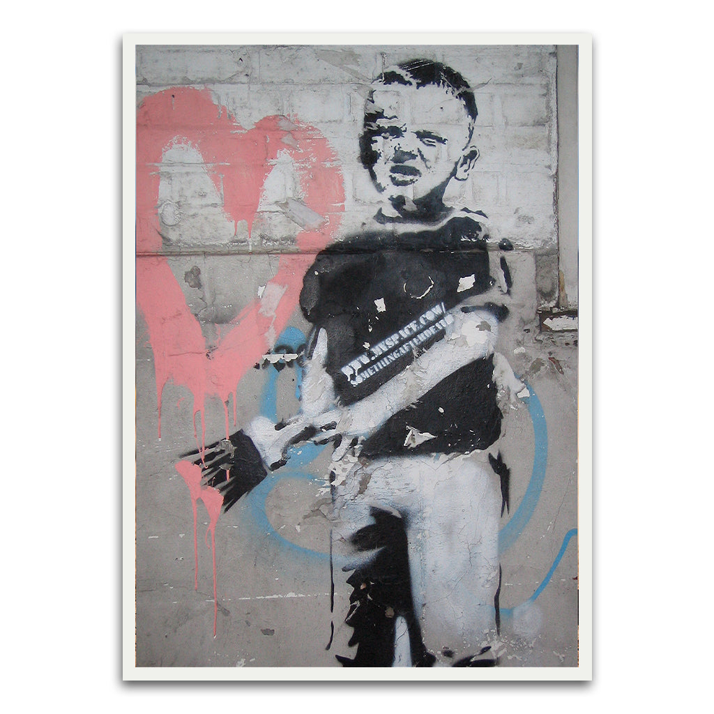 BANKSY ART 1 White Printed frame acrylic canvas Frames