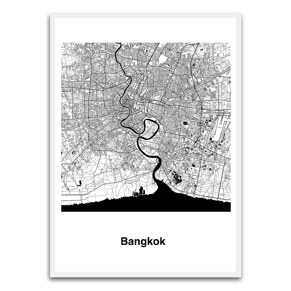 Bangkok White Printed frame acrylic canvas Frames