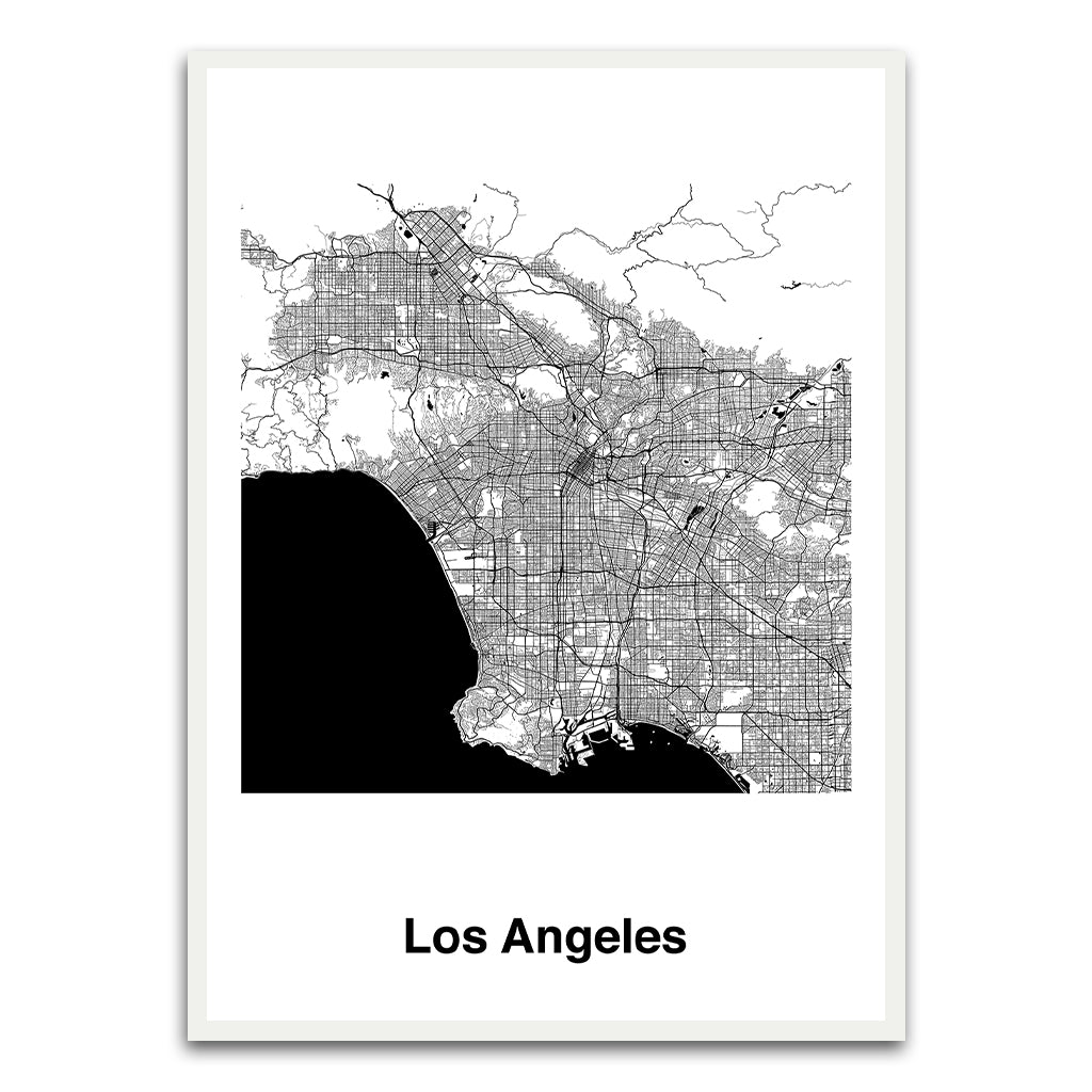 Los Angeles White Printed frame acrylic canvas Frames