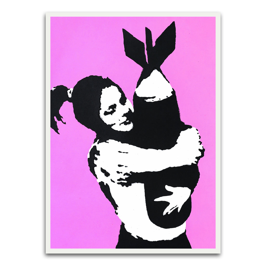 BANKSY ART 24 White Printed frame acrylic canvas Frames