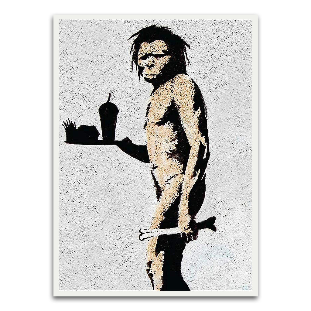 BANKSY ART 27 White Printed frame acrylic canvas Frames