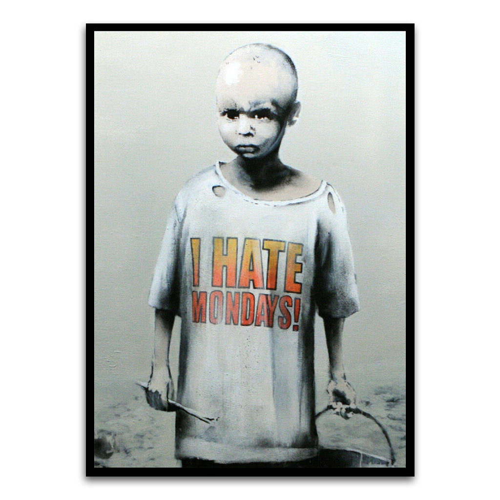 BANKSY ART 7 Black Printed frame acrylic canvas Frames