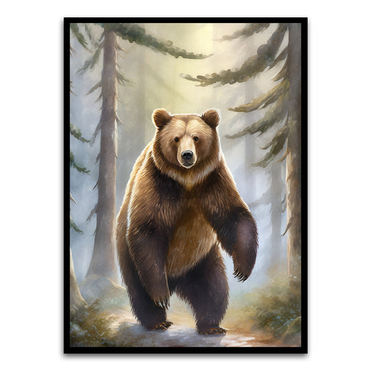 Bear Black Printed frame acrylic canvas Frames