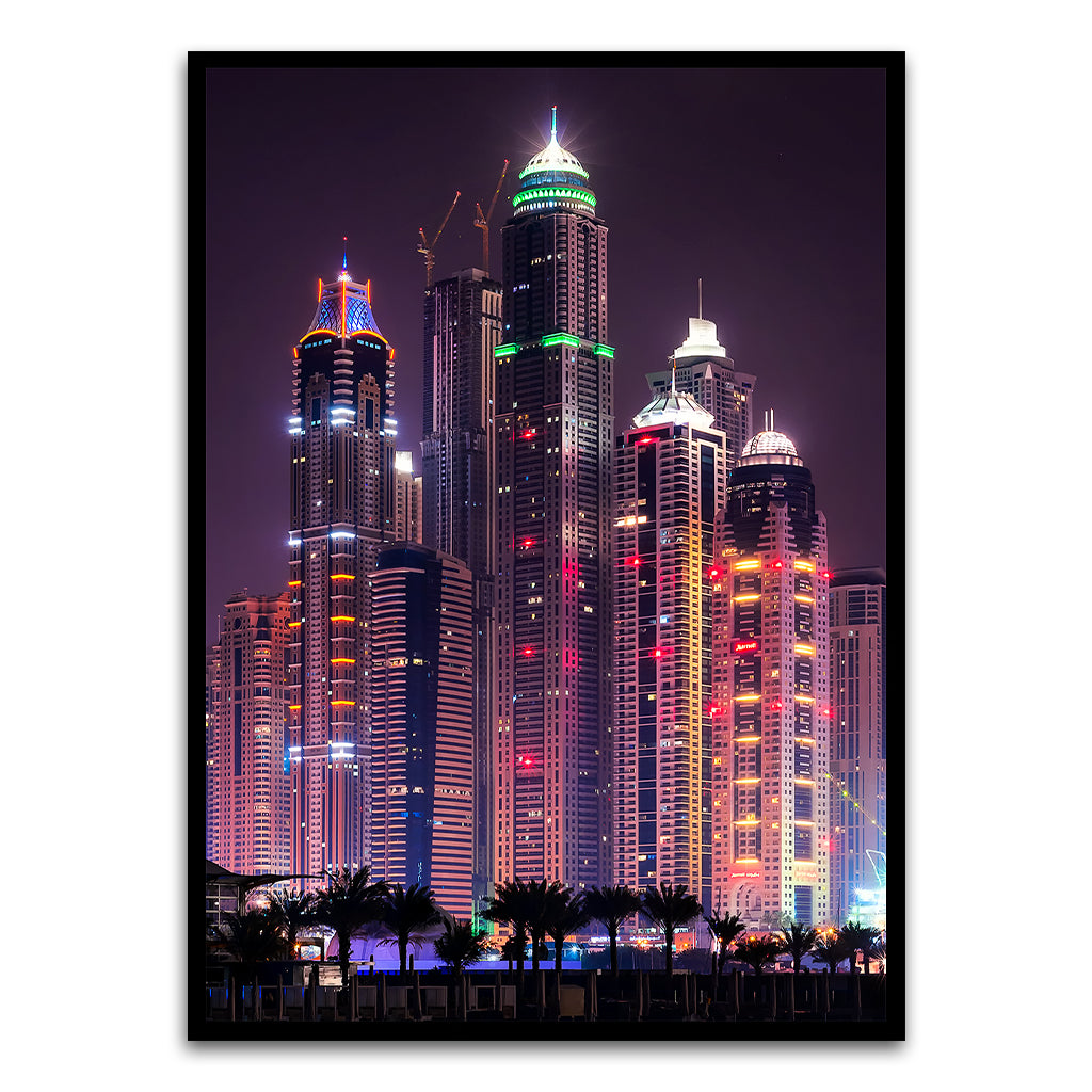 Night View Black Printed frame acrylic canvas Frames