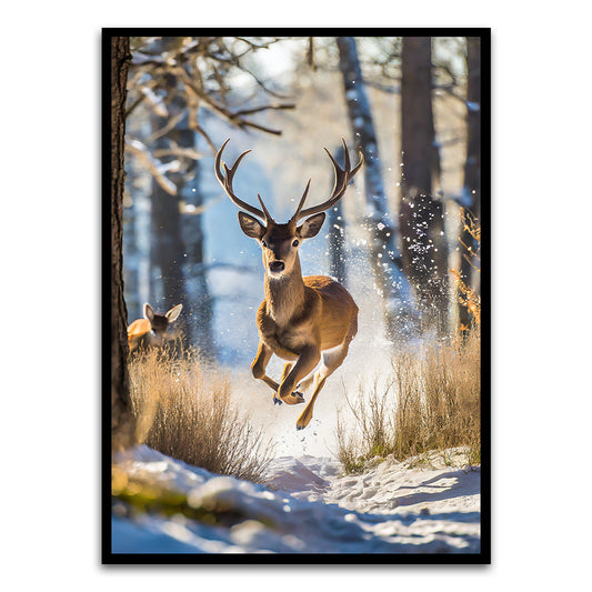 Deer Black Printed frame acrylic canvas Frames