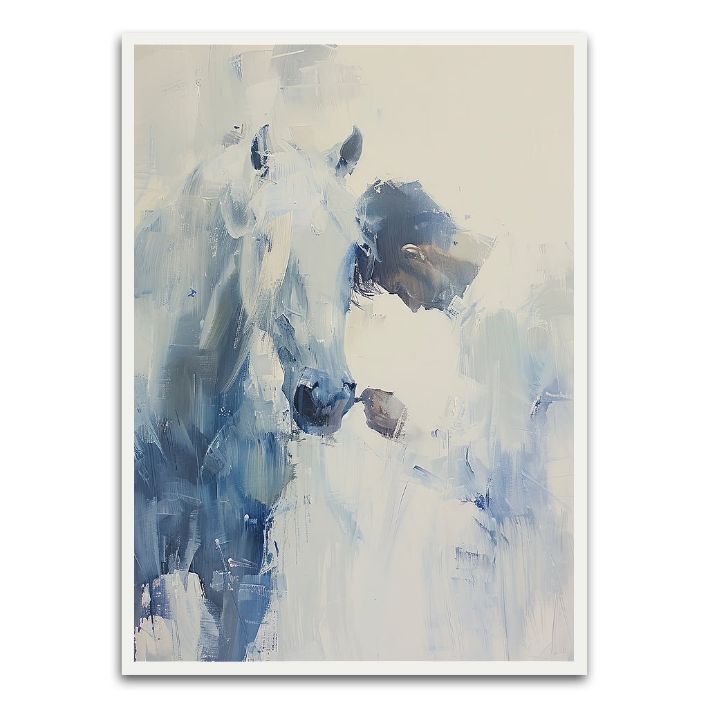 Horse Painting White Printed frame acrylic canvas Frames