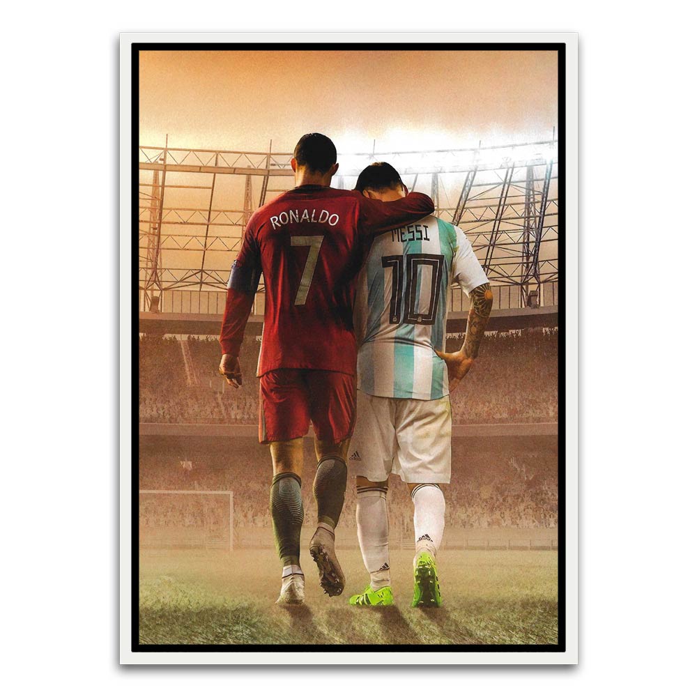 Ronaldo and Messi White Canvas frame acrylic canvas Frames