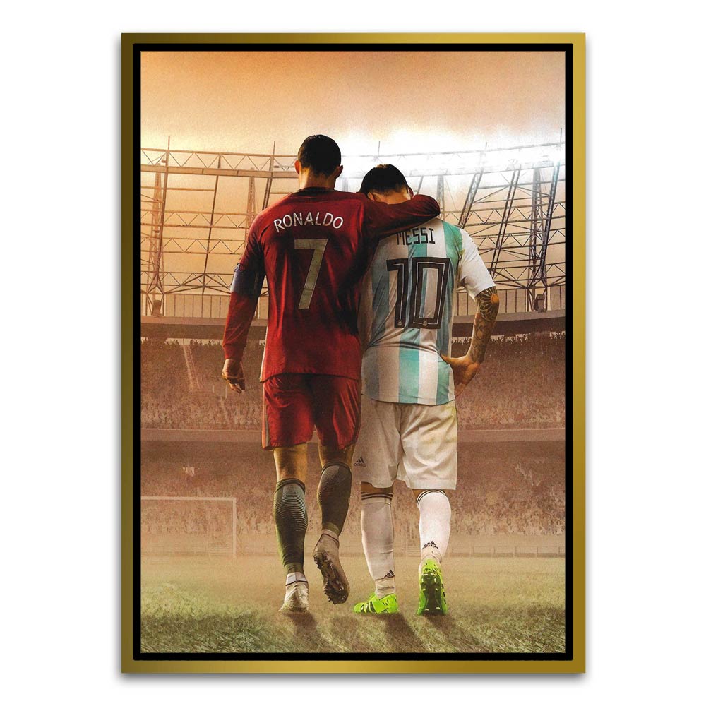 Ronaldo and Messi Gold Canvas frame acrylic canvas Frames