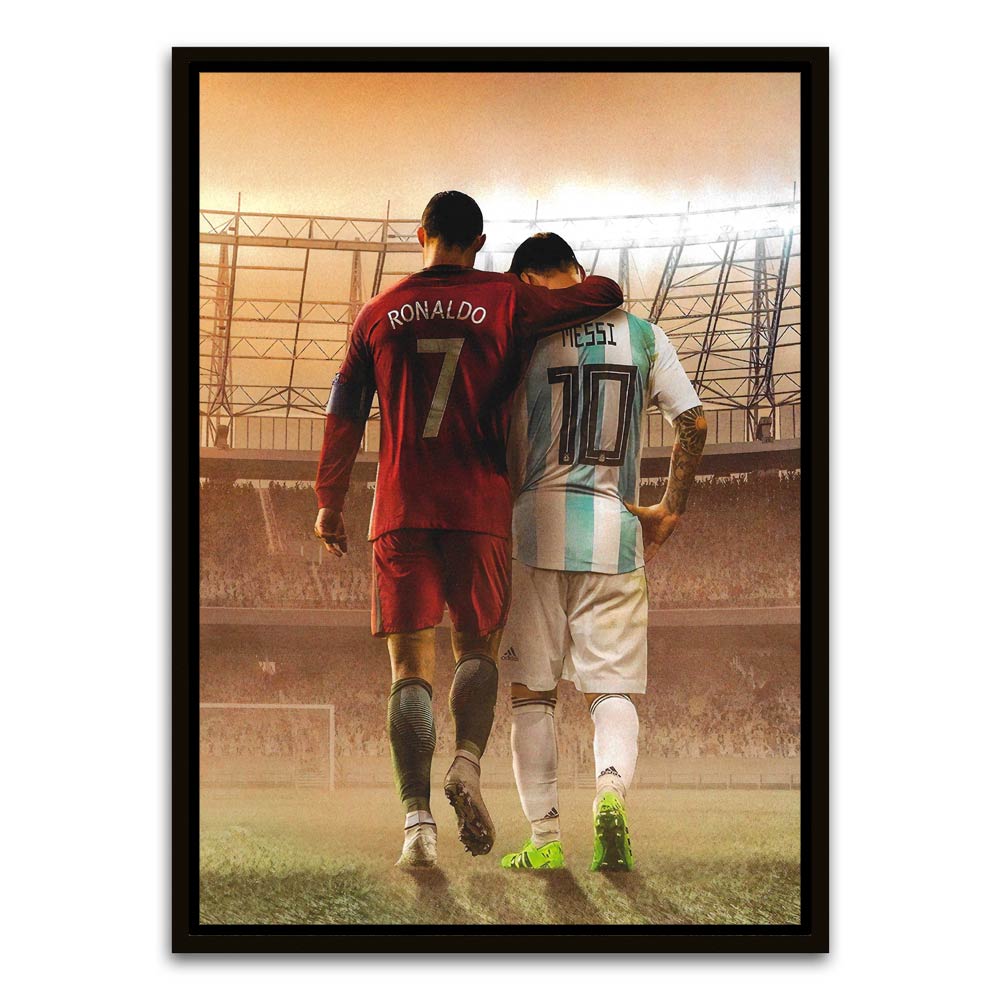 Ronaldo and Messi Black Canvas frame acrylic canvas Frames