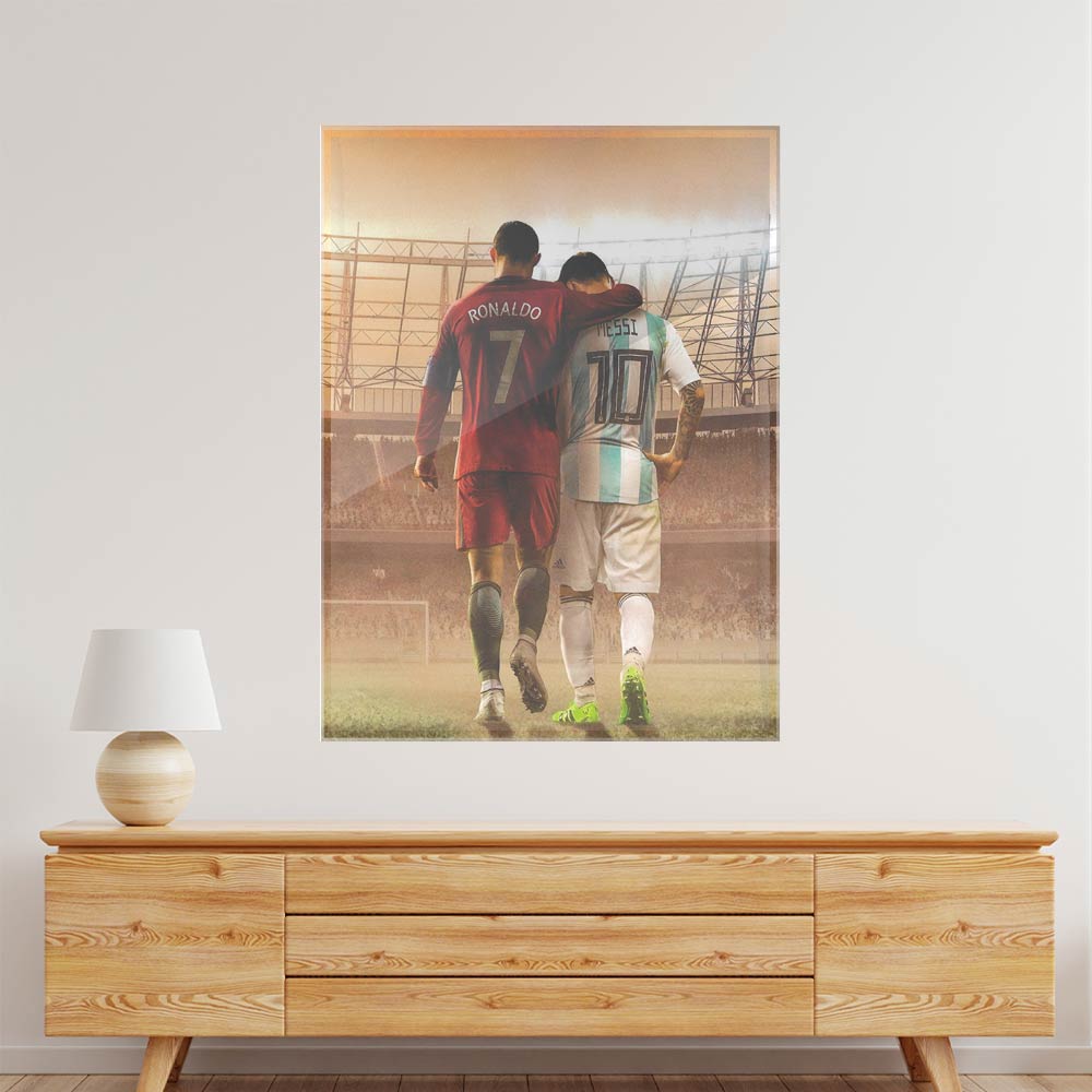 Ronaldo and Messi Acrylic acrylic canvas Frames