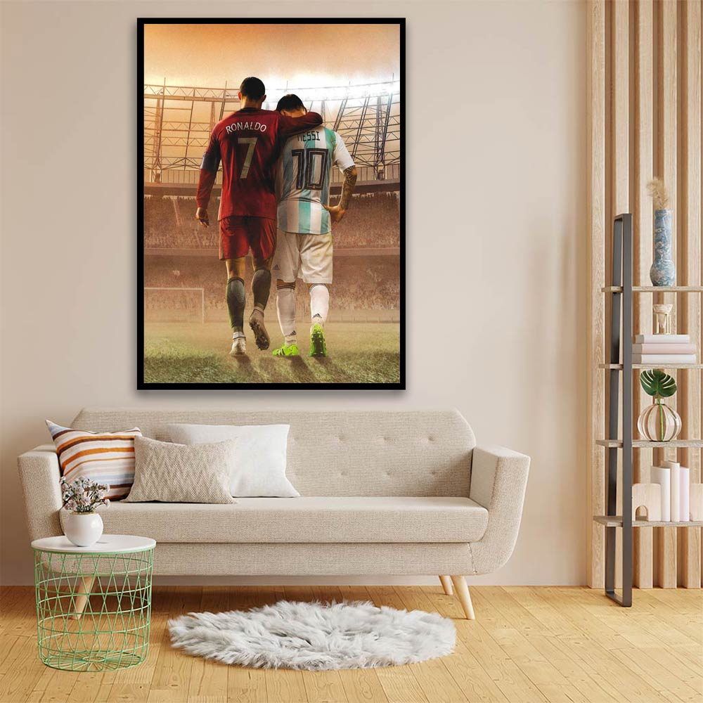 Ronaldo and Messi acrylic canvas Frames