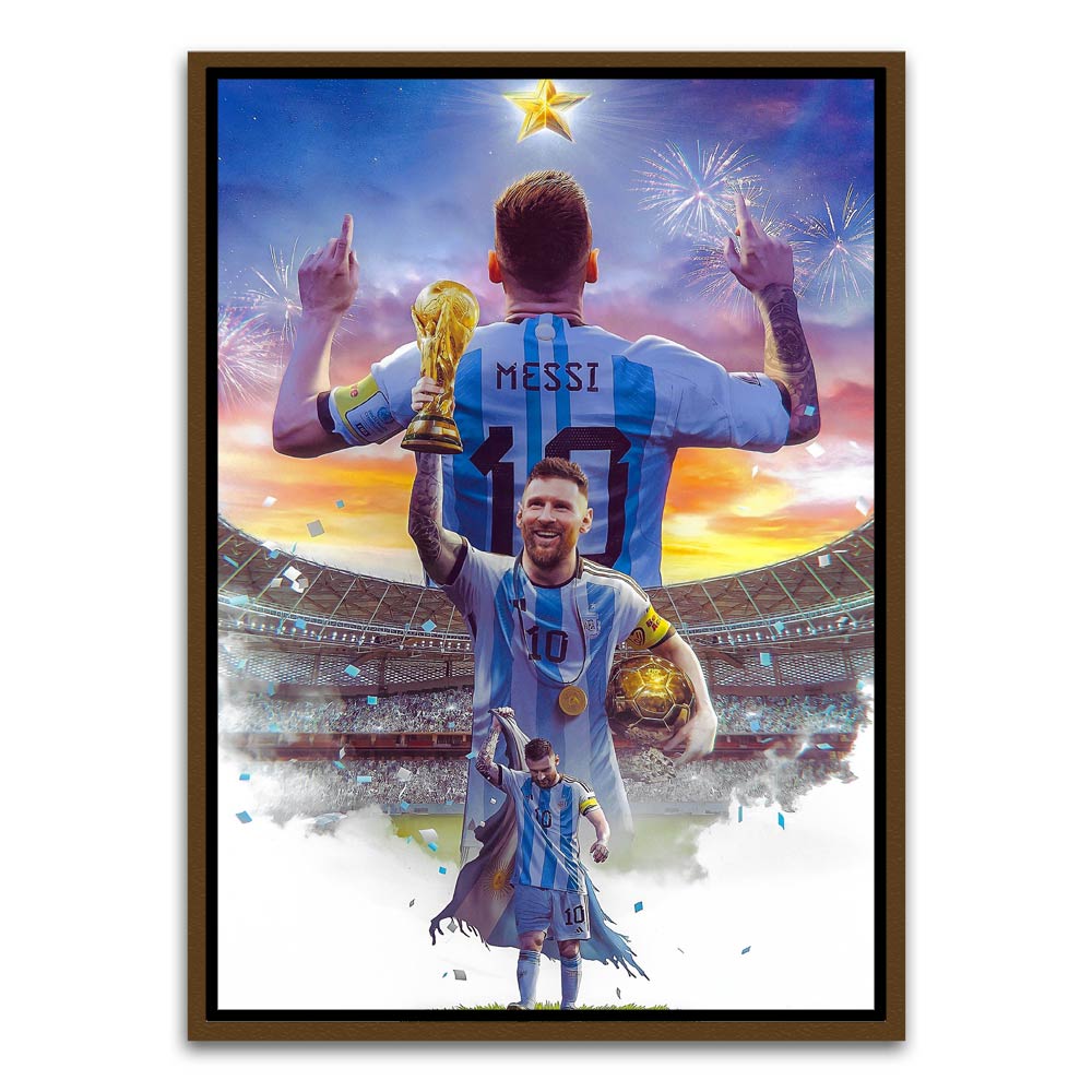 Messi Brown Canvas frame acrylic canvas Frames