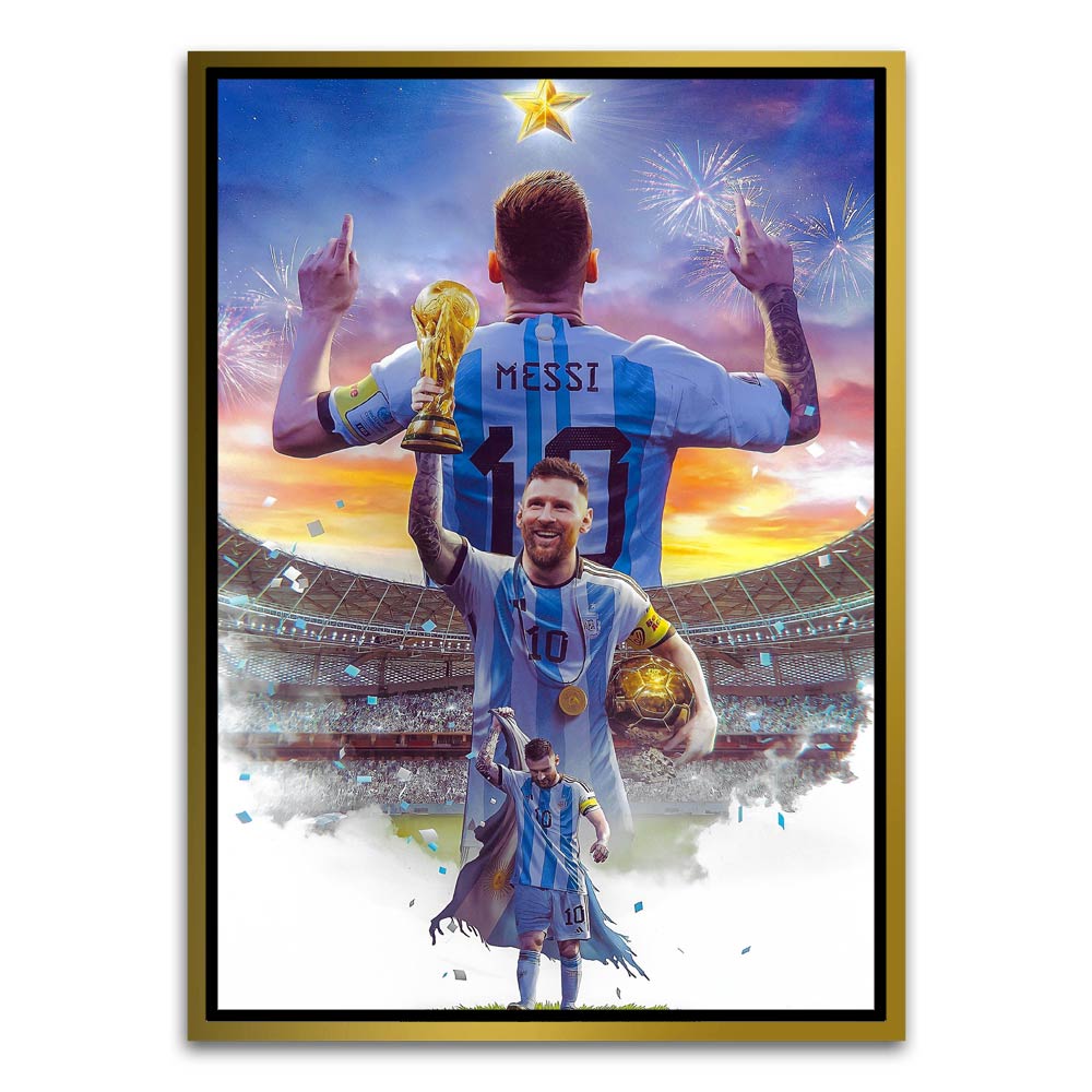 Messi Gold Canvas frame acrylic canvas Frames