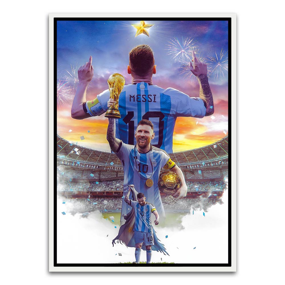 Messi White Canvas frame acrylic canvas Frames