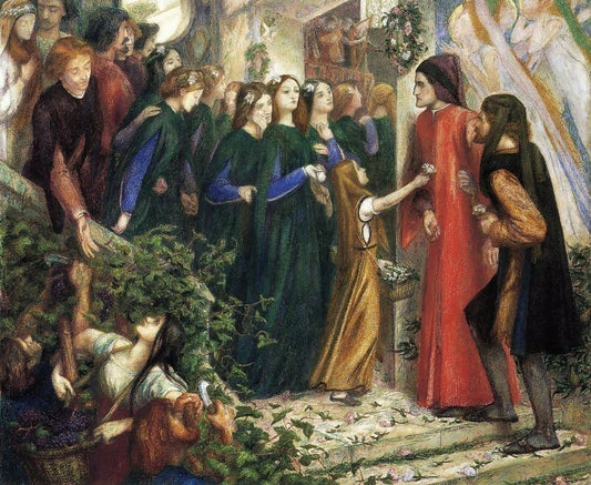 Dante Gabriel Rossetti Beatrice, meeting Dante at a wedding feast refuses to greet him 50X40 Canvas