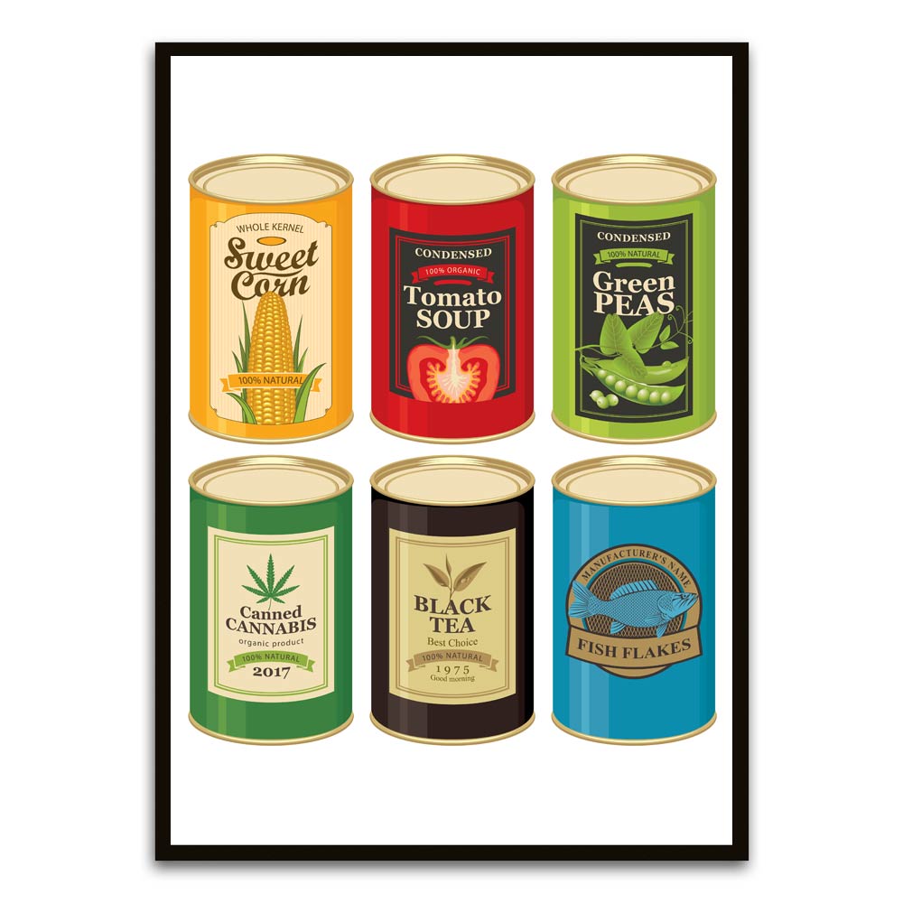 Cans Black Printed frame acrylic canvas Frames