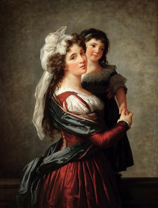 Elisabeth-Louise Vigée-Lebrun - Madame Rousseau with her daughter 50X40 Canvas