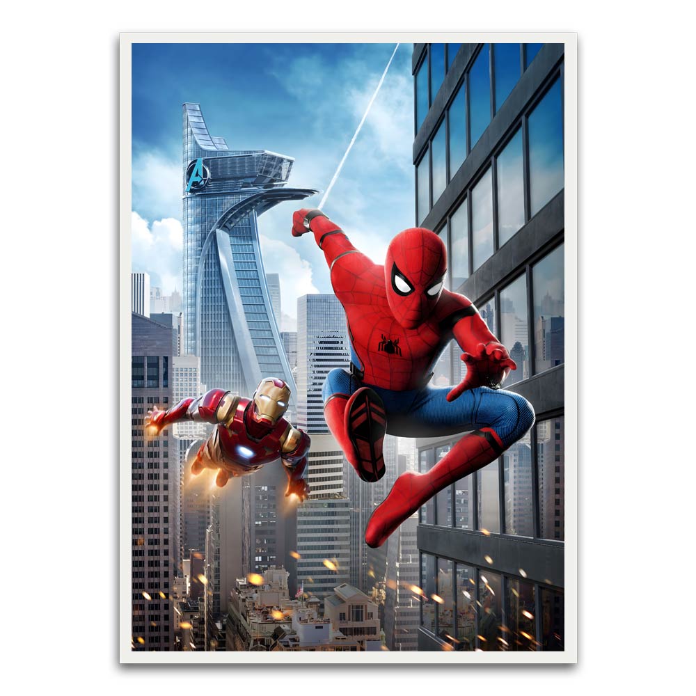 Spider man 18 White Printed frame acrylic canvas Frames