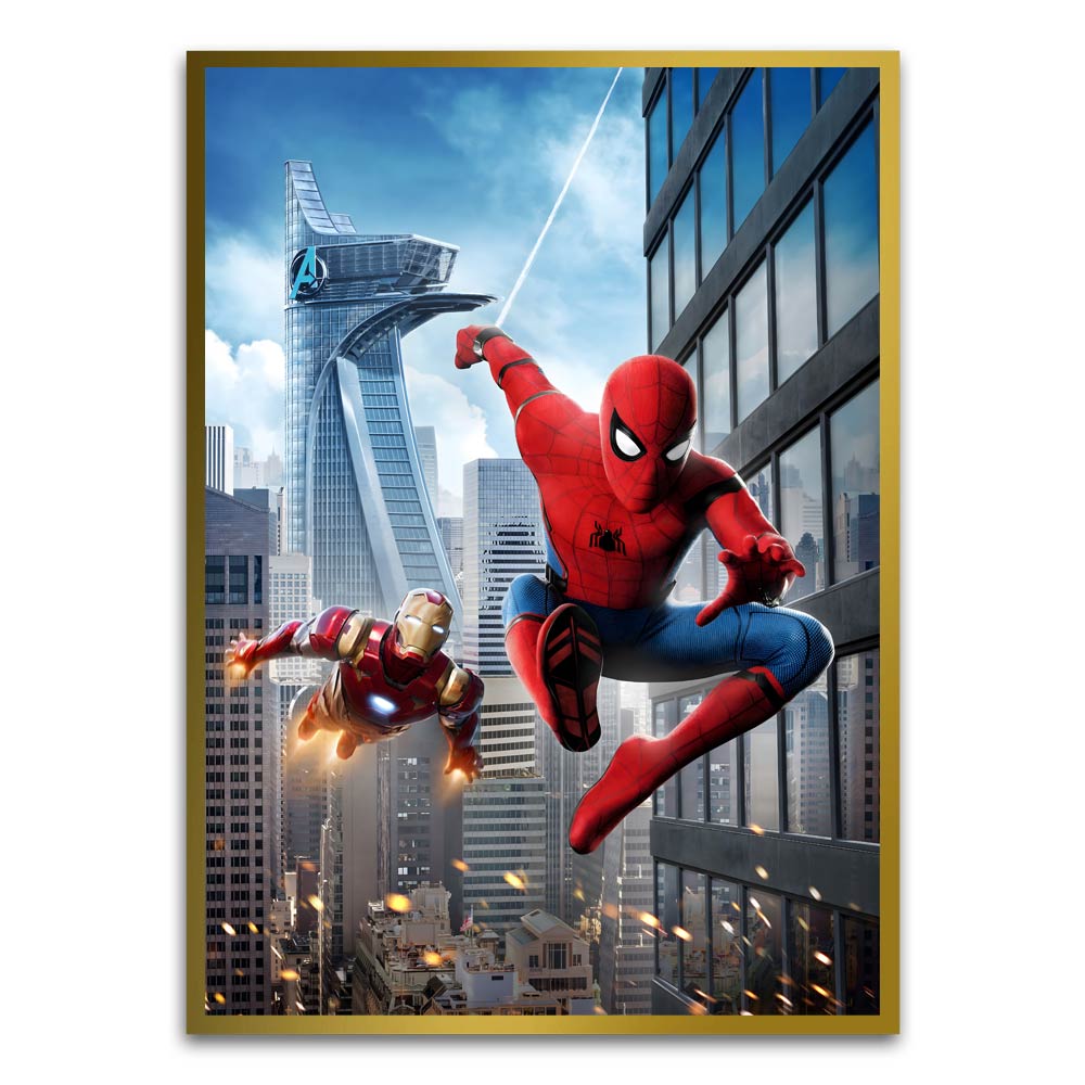 Spider man 18 Gold Printed frame acrylic canvas Frames